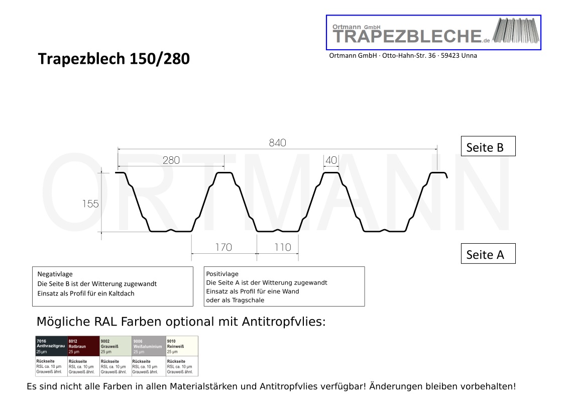 TRAPEZBLECHE – Ortmann Trapezbleche
